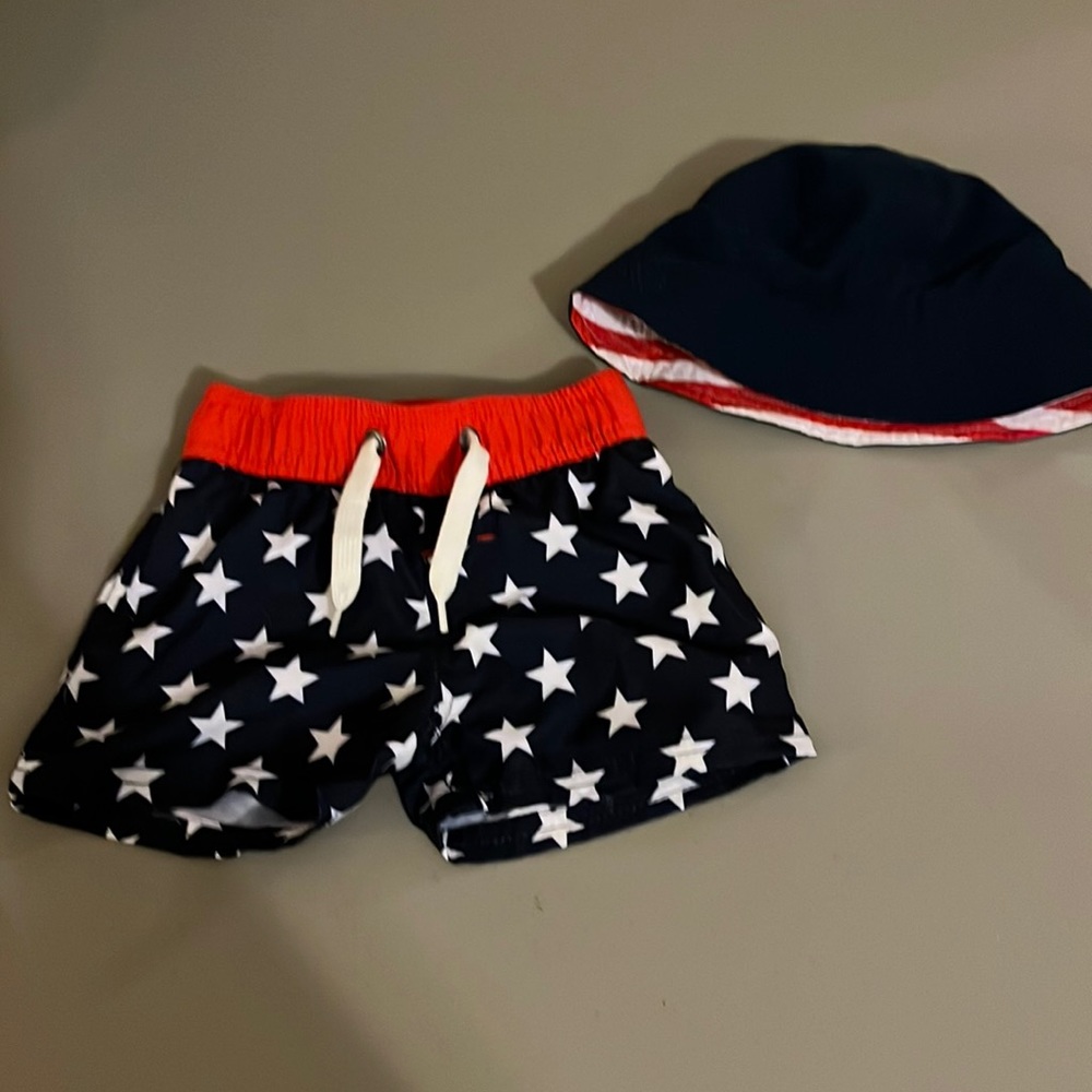 Baby bathing suit and hat